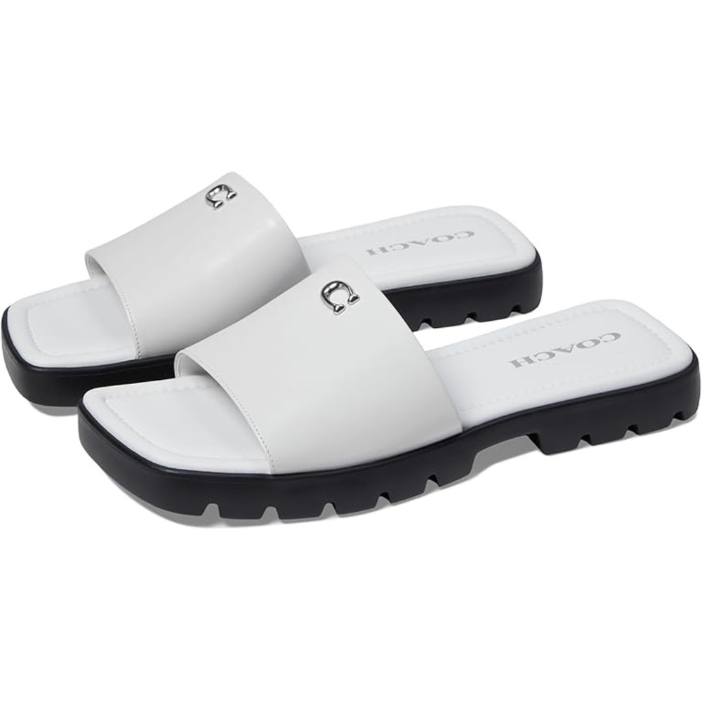 Coach Women's White Slide Sandals